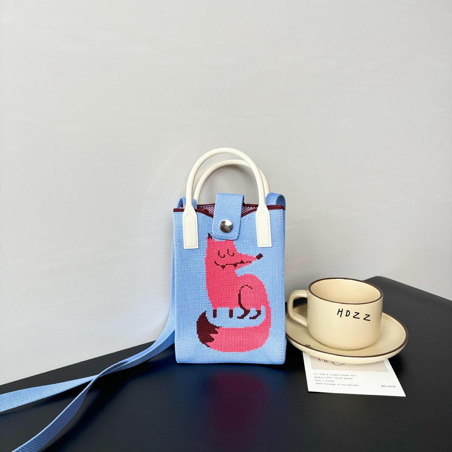 High Sense Mobile Cartoon Knitted Dopamine Bags