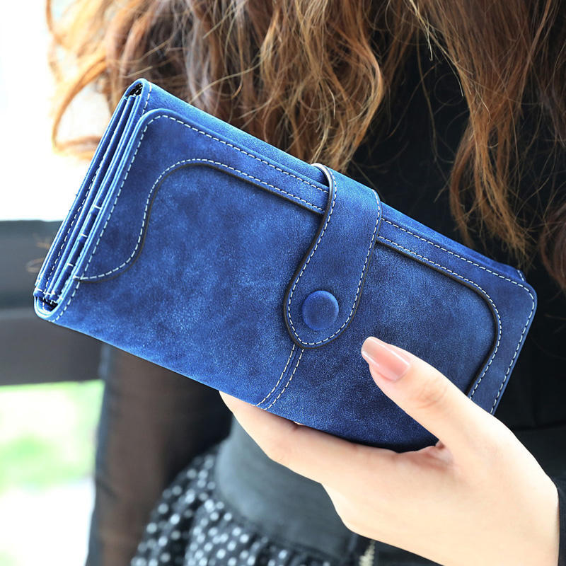 Women's Frosted Vintage Clutch Soft Leather Multifunctional Buckle