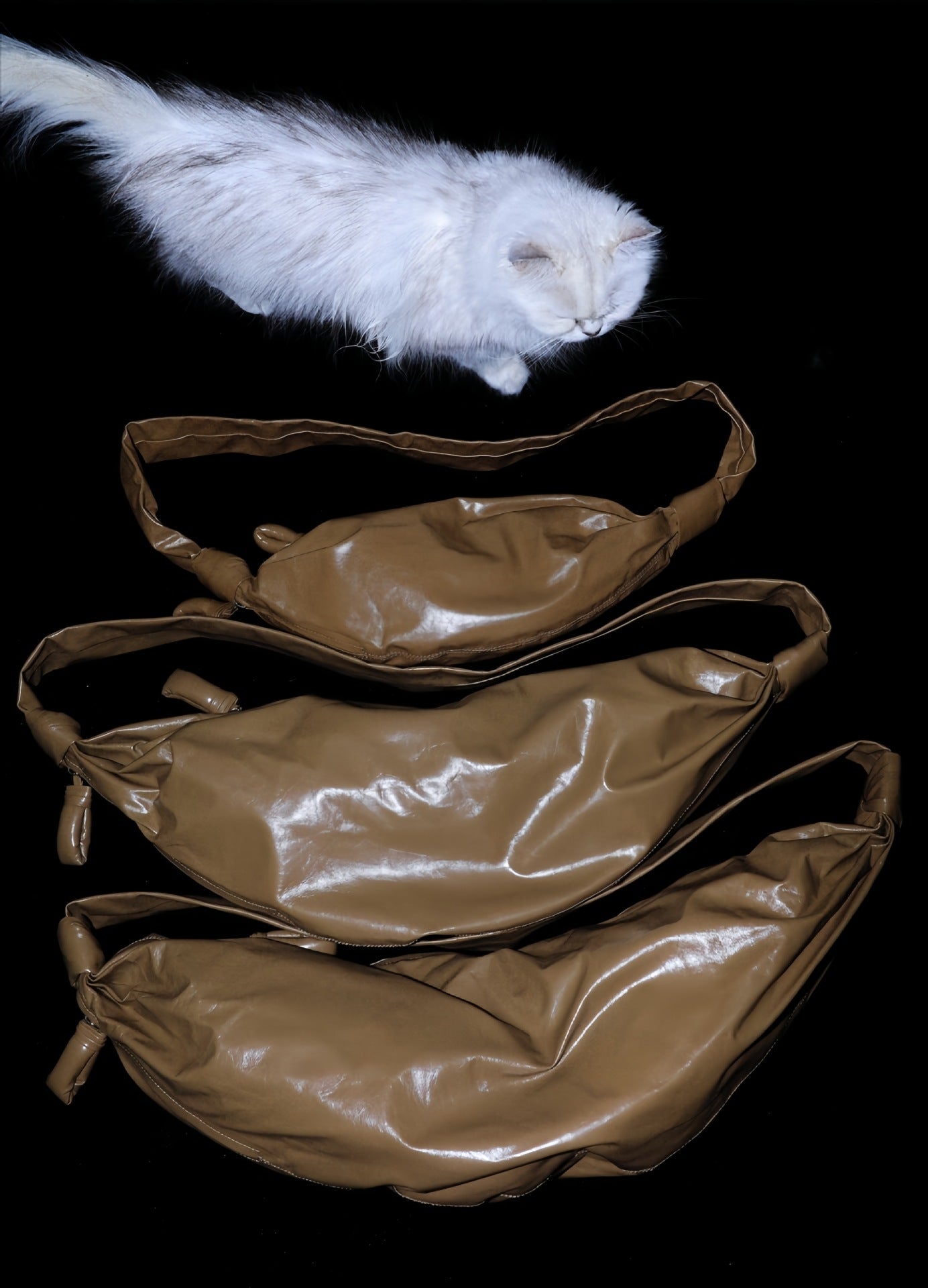 Croissant Texture Feeling First Layer Genuine Crossbody Bags