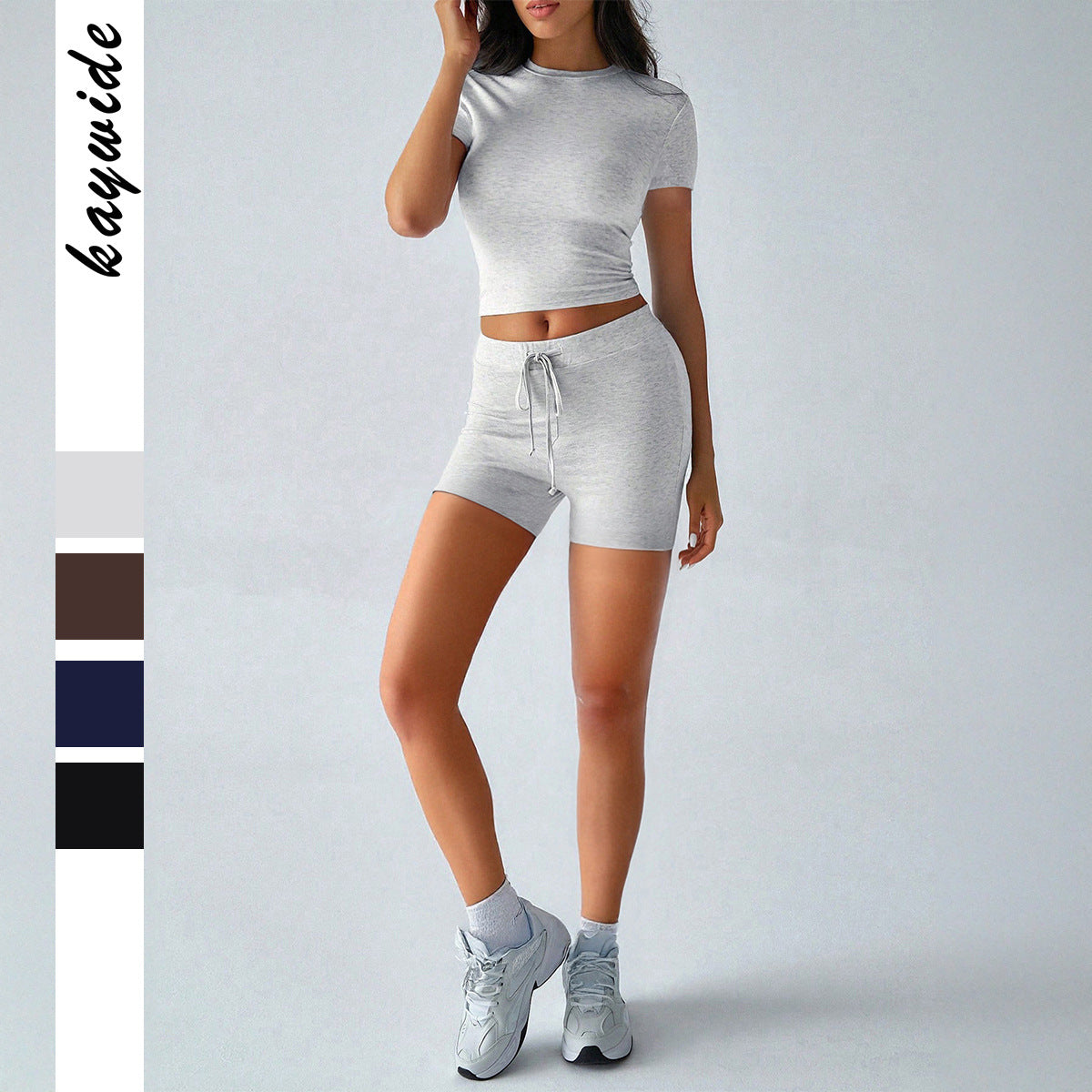 Women's Yoga Sports Style Solid Color Sleeve Fashion Casual Suit