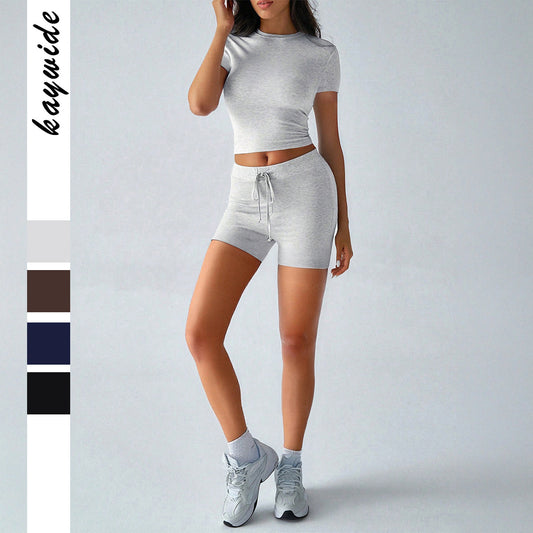 Women's Yoga Sports Style Solid Color Sleeve Fashion Casual Suit