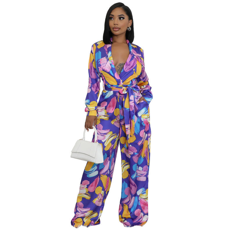 Women's High-waisted Trousers Casual Wide Leg Fashion Women's Jumpsuit/clothing