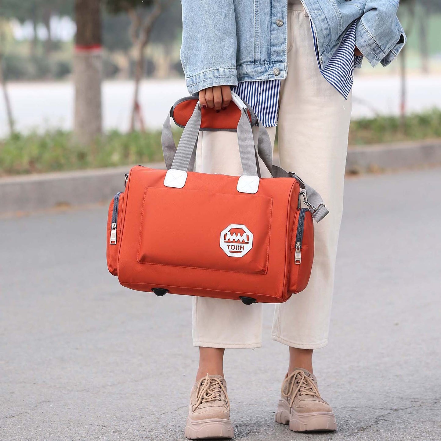 Women's & Men's & Korean Style Large Capacity Hand Hanging Duffel Short Distance Travel Bags