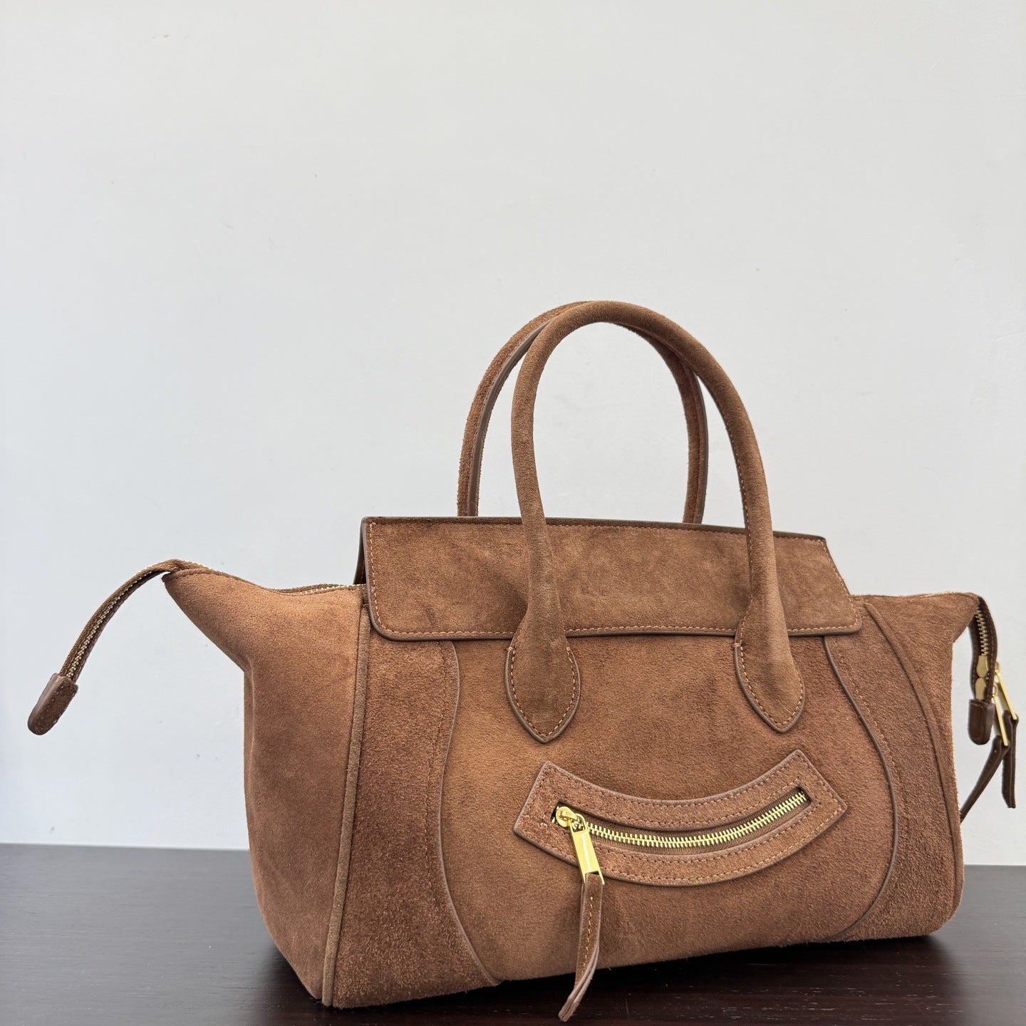 Women's Cowhide Smiling Face Large Capacity Commuter Portable Handbags