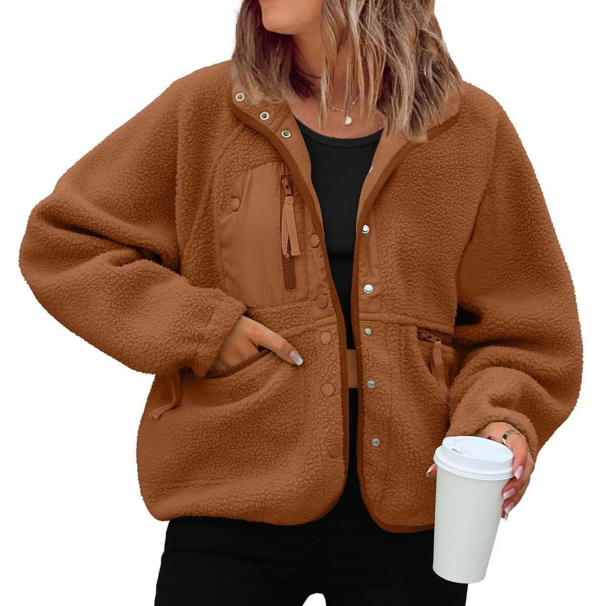 Women's Slouchy Polar Fleece Sports Leisure Tops