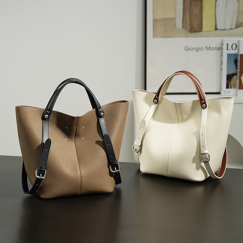 Women's Large Capacity First Layer Cowhide Commuter Handbags