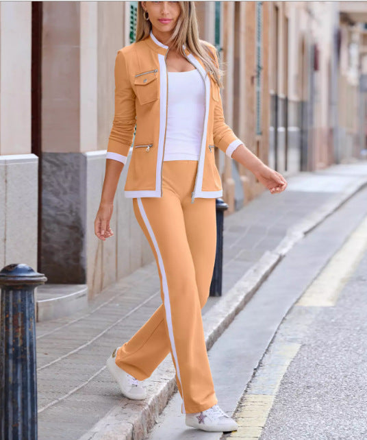 Women's Trendy Long Sleeve Casual Multicolor Suits