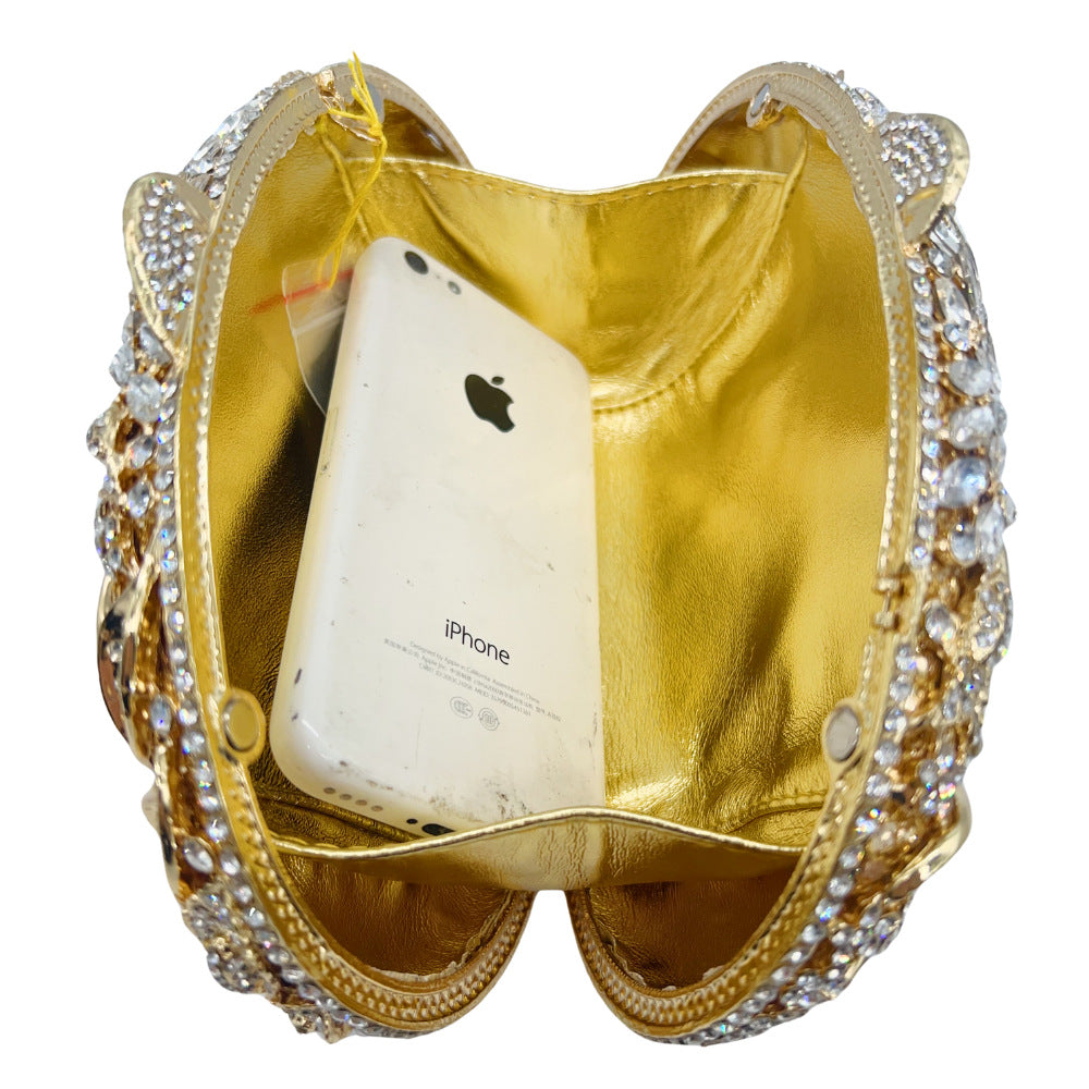 Women's Diamond Banquet Clutch Hollow Metal Hard Evening Bags