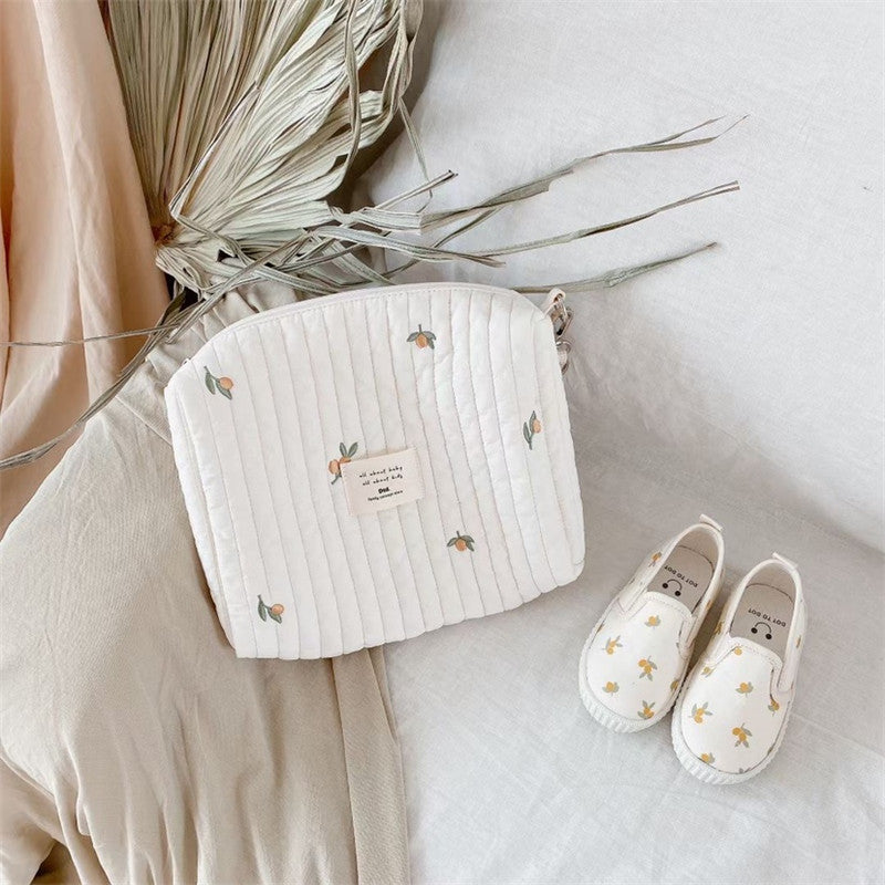 Embroidery Cotton Mummy Stroller Storage Pannier Bags