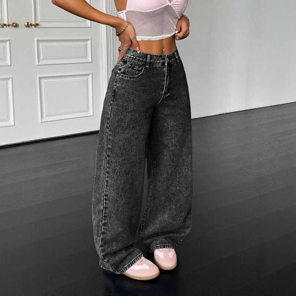 Women's High Waist Fashion Retro Loose Denim Jeans