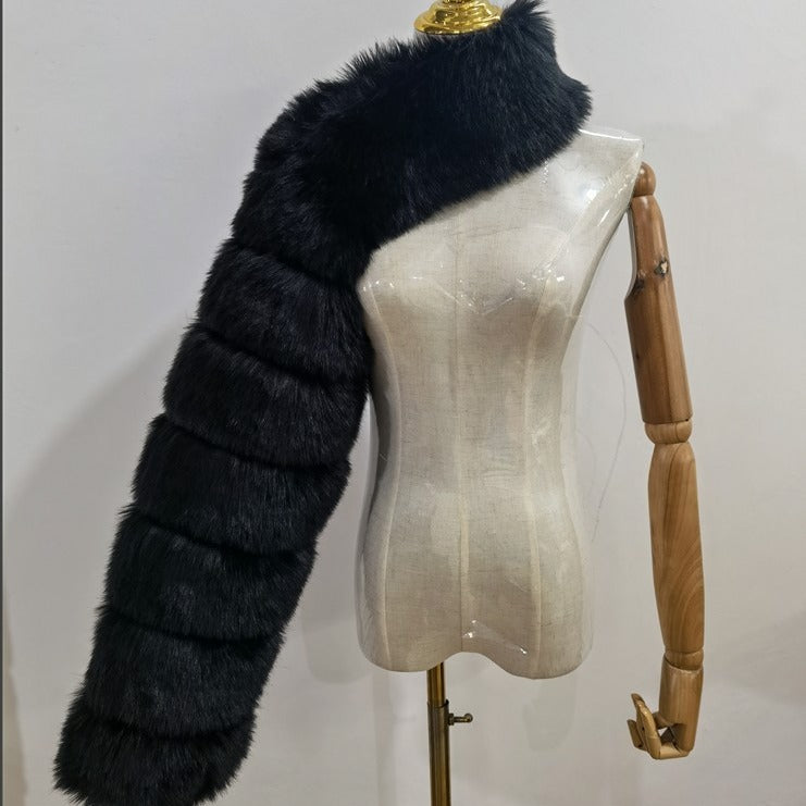 Women's Fur Fox Shawl Imitation Long Sleeve Coats