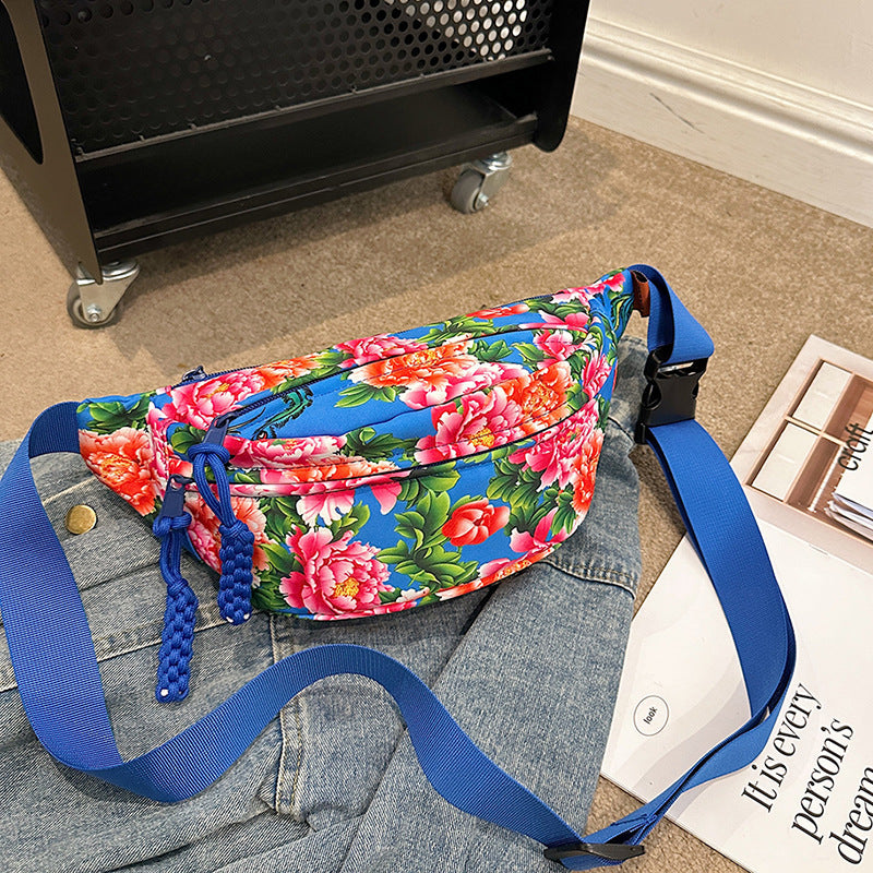 Women's & Men's & Northeast Big Flower National Fashion Men's Messenger Bags