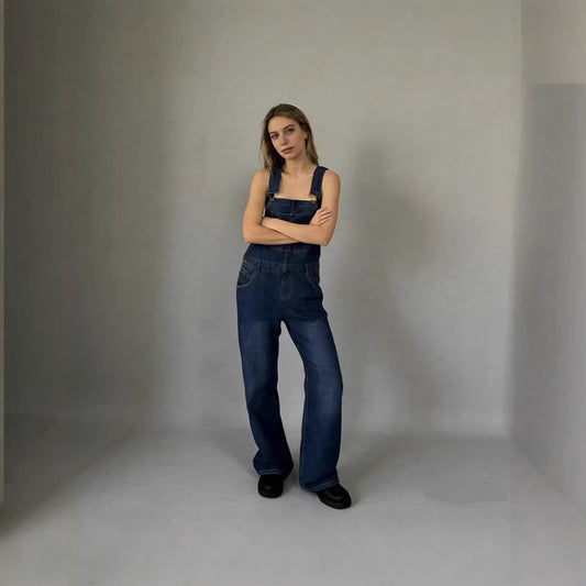 Women's Casual Loose Denim Brace Trousers One-piece Women's Jeans