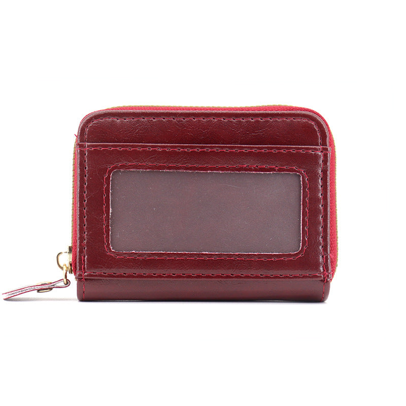 Oil Wax Vintage Organ Multifunctional Multi Card Holder