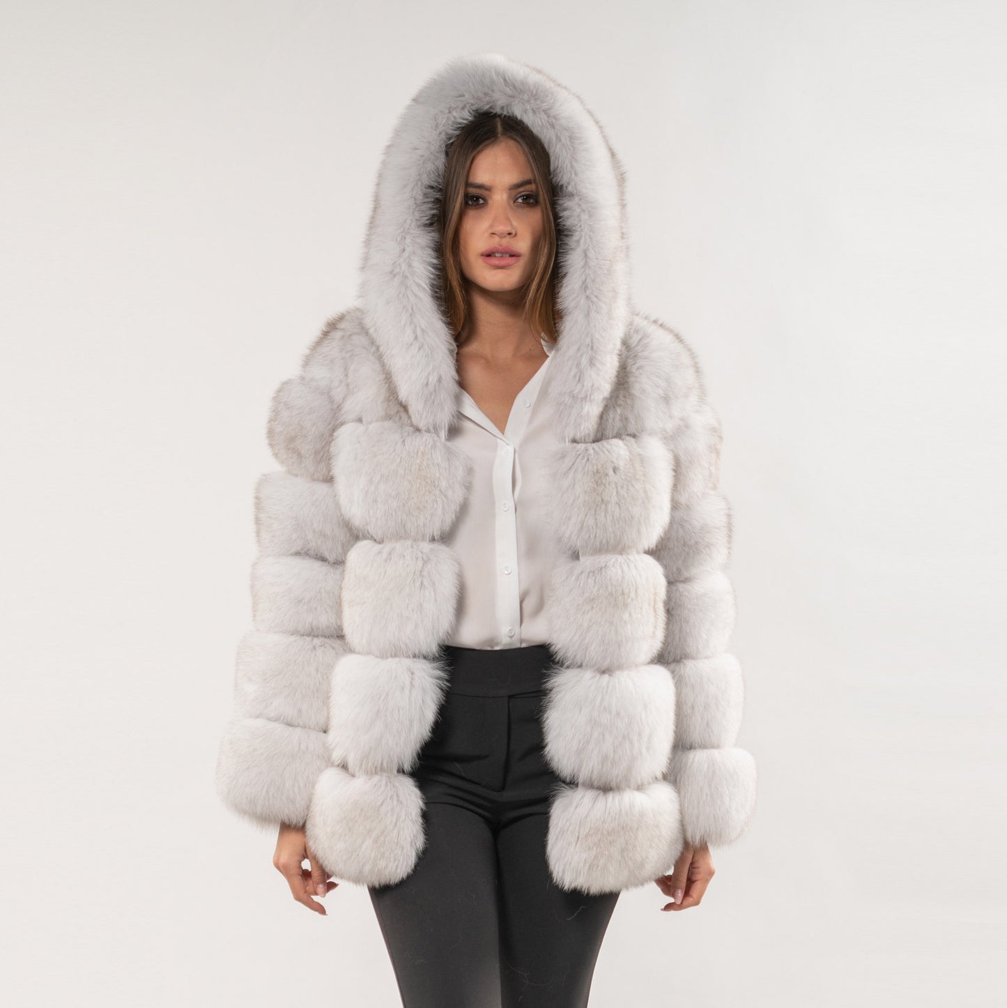 Women's Imitation Fur Fox Hooded Artificial Coats