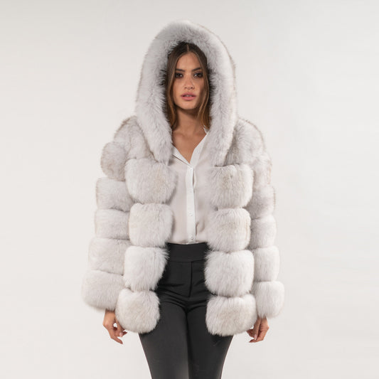 Women's Imitation Fur Fox Hooded Artificial Coats
