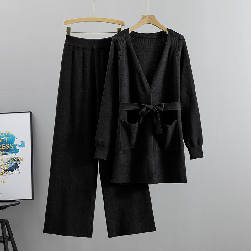 Glamorous Women's Two-piece Knitted Loose European Fashion Casual Suit
