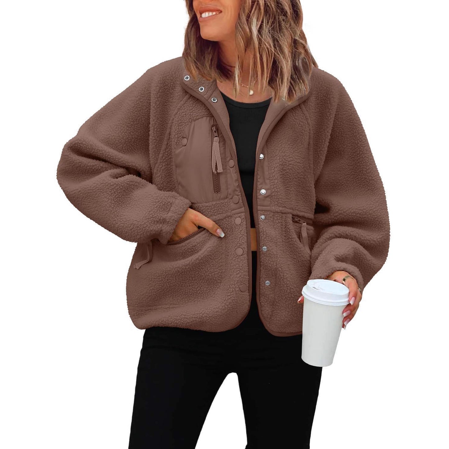 Women's Slouchy Polar Fleece Sports Leisure Tops