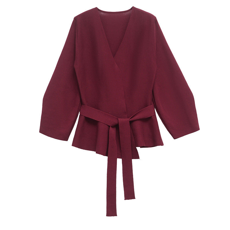 Women's Autumn Elegant Deep With Belt Padded Blazers