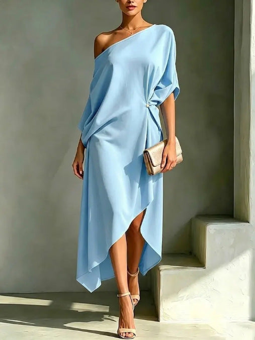 Women's Elegant Minimalist Cotton Linen Sleeveless One-piece Dress