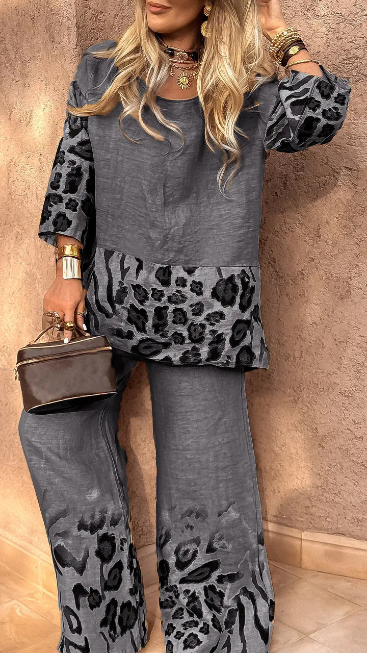 Women's Floral Print Mid-length Sleeves High Waist Suits