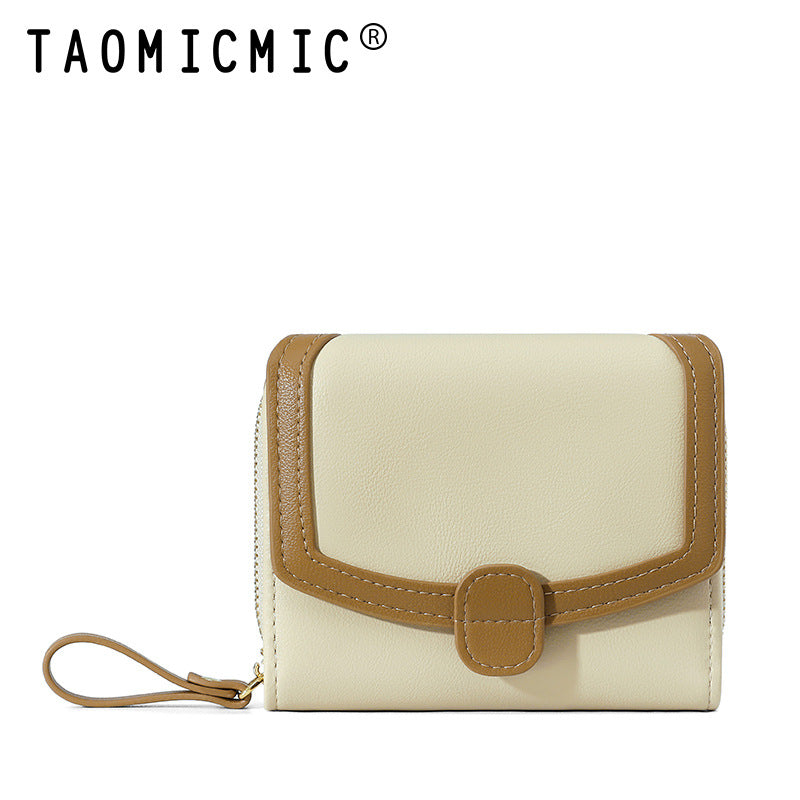 Women's Stylish Sweet Short Zipper Folding Bags