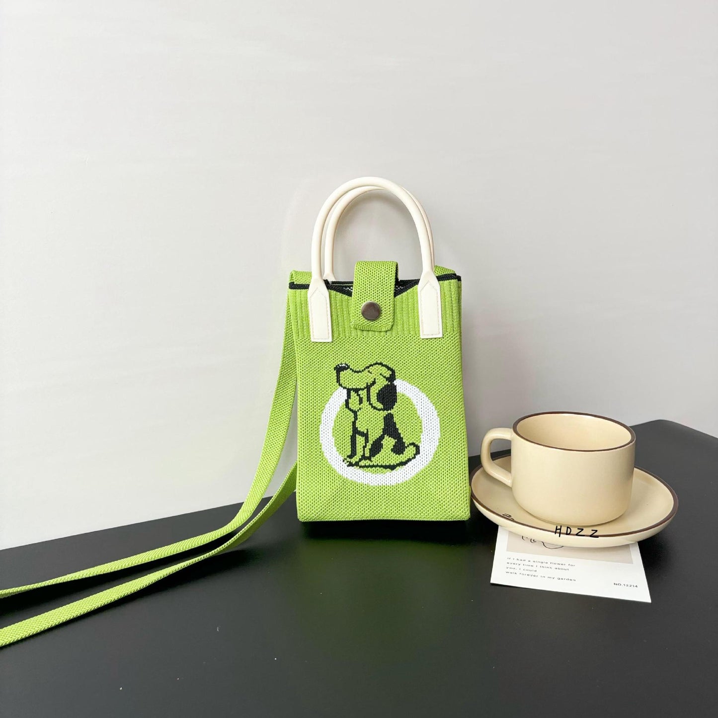 High Sense Mobile Cartoon Knitted Dopamine Bags