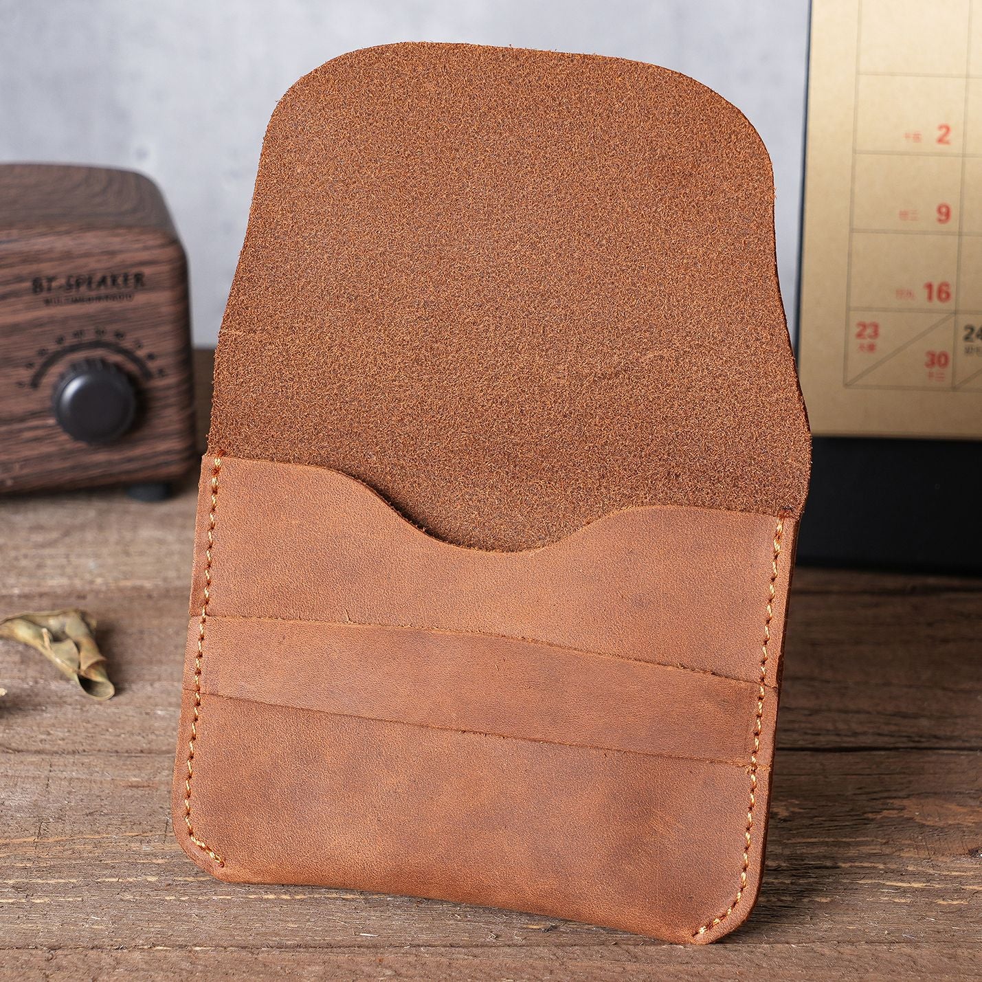 Men's Cattlehide Real Cowhide Crazy Horse Leather Card Holder