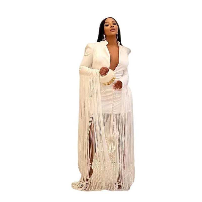 Women's Deep V Sexy Cinched Long Sleeve Dresses