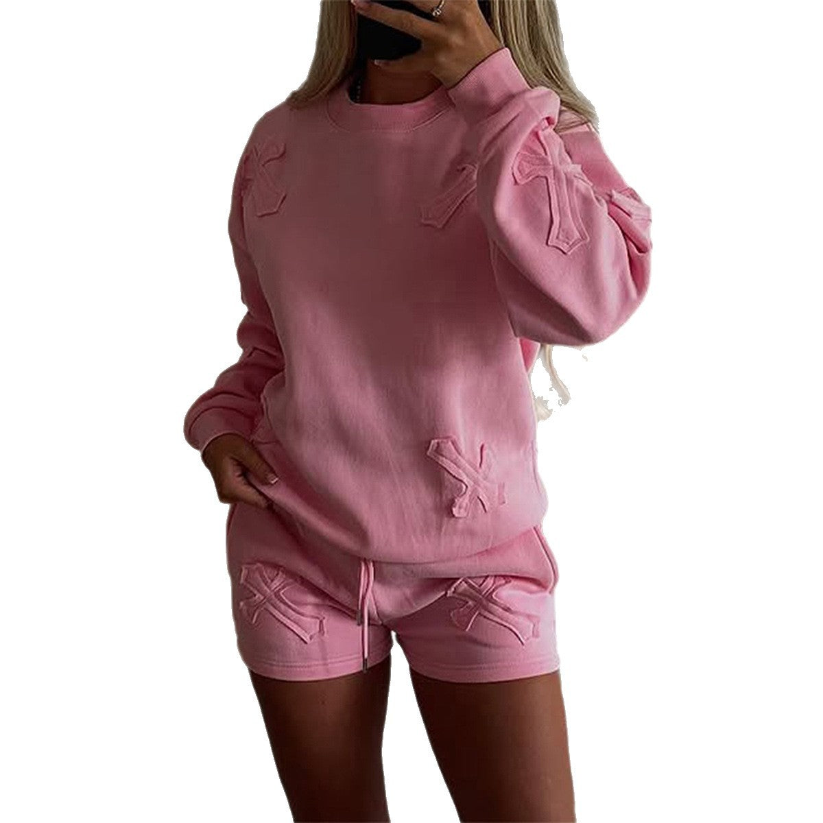 Women's Sports Long Sleeve Fleece Two-piece Suits