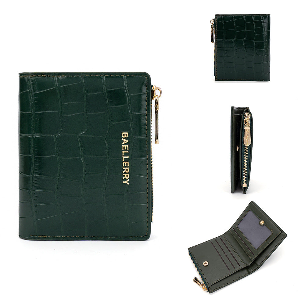 Short Chic Crocodile Pattern Hidden Hook Purses