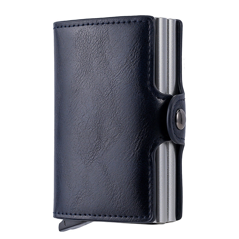 Men's Automatic Pop-up Metal Integrated Carbon Fiber Pattern Card Holder