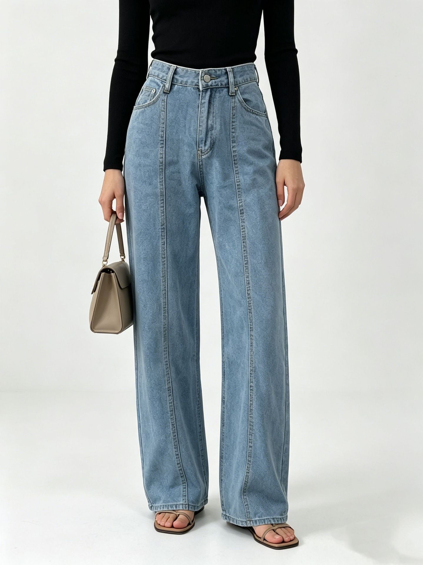 Attractive Women's Source Casual Straight Personality Jeans