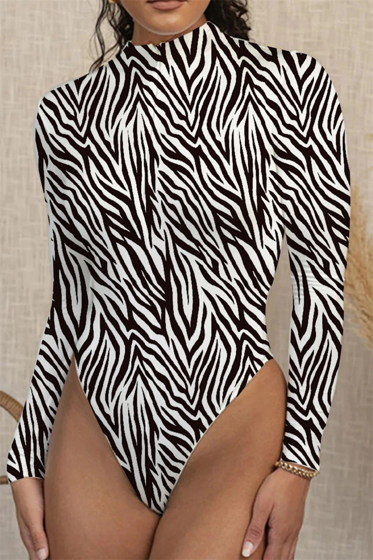 Round Neck Zipper Slim Fit Long Women's Jumpsuit/clothing