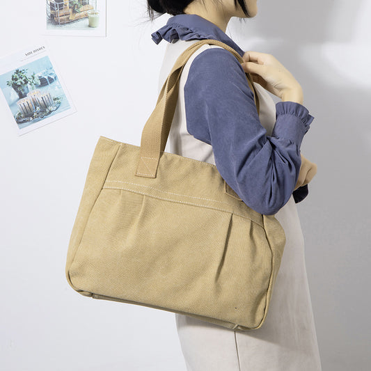 Women's Large Capacity Canvas Simple Retro Shoulder Bags
