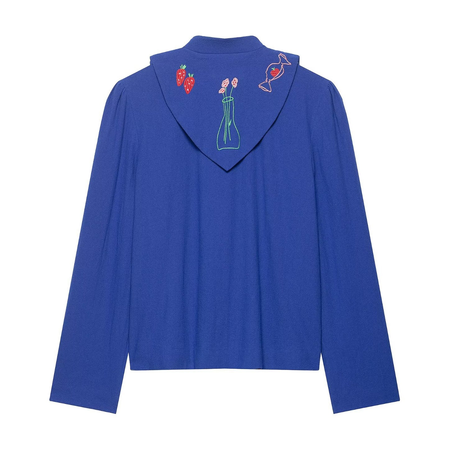 Women's Fashion Casual Polo Collar Embroidered Knitted Coats