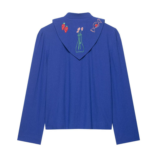 Women's Fashion Casual Polo Collar Embroidered Knitted Coats