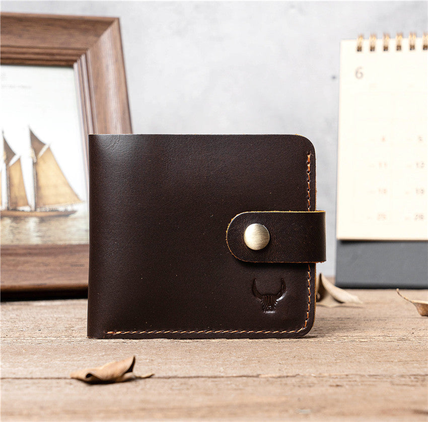 Men's Short Genuine Leather Money Simple Thin Card Holder