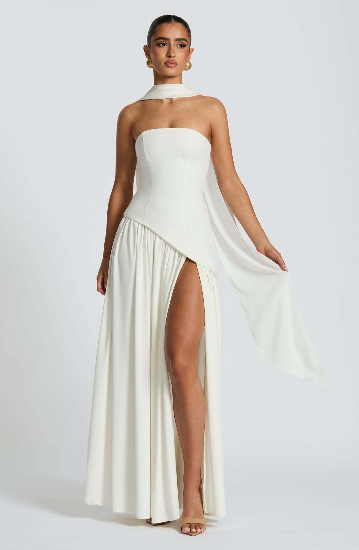 Women's Tube Pure Color Split Dress Fashion Sexy Dresses