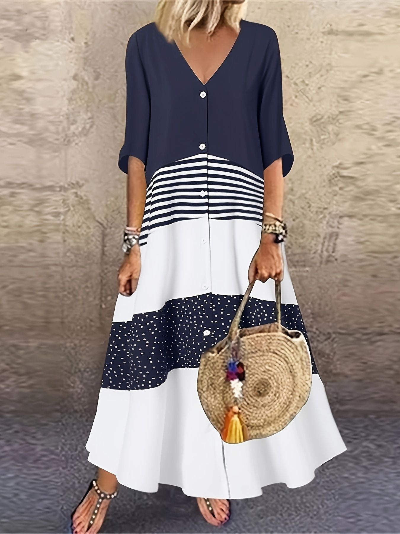 Attractive Summer Sleeve Long Pullover Color-matching Shorts