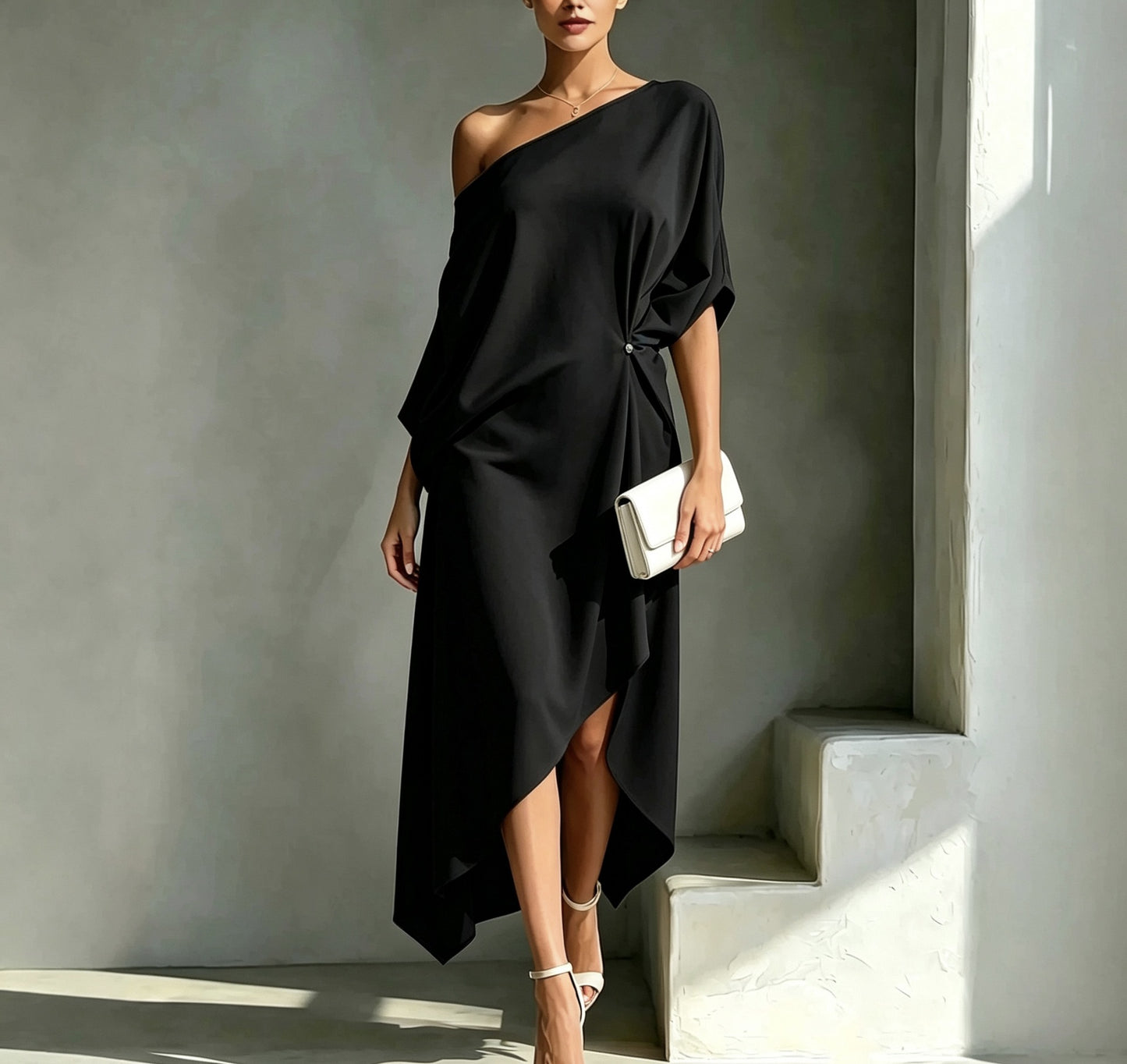 Women's Elegant Minimalist Cotton Linen Sleeveless One-piece Dress