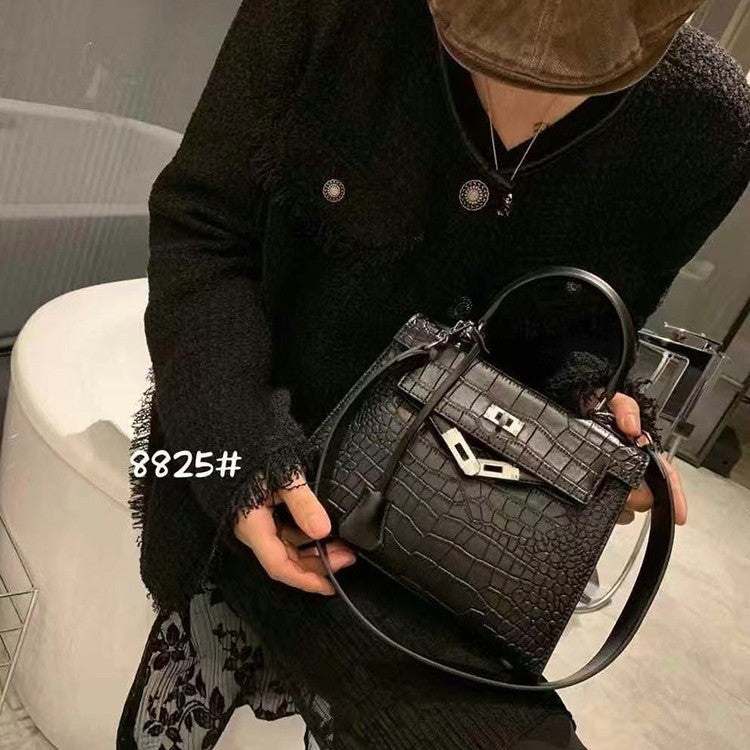 Women's Design Crocodile Pattern Portable Kelly Genuine Bags