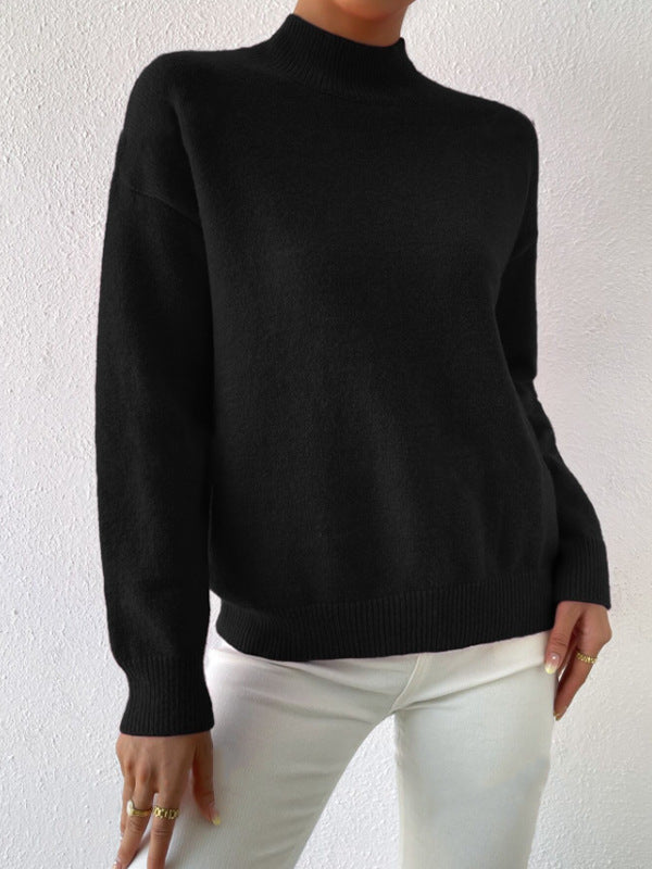 Women's Long Sleeve Fashion Solid Color Loose Sweaters
