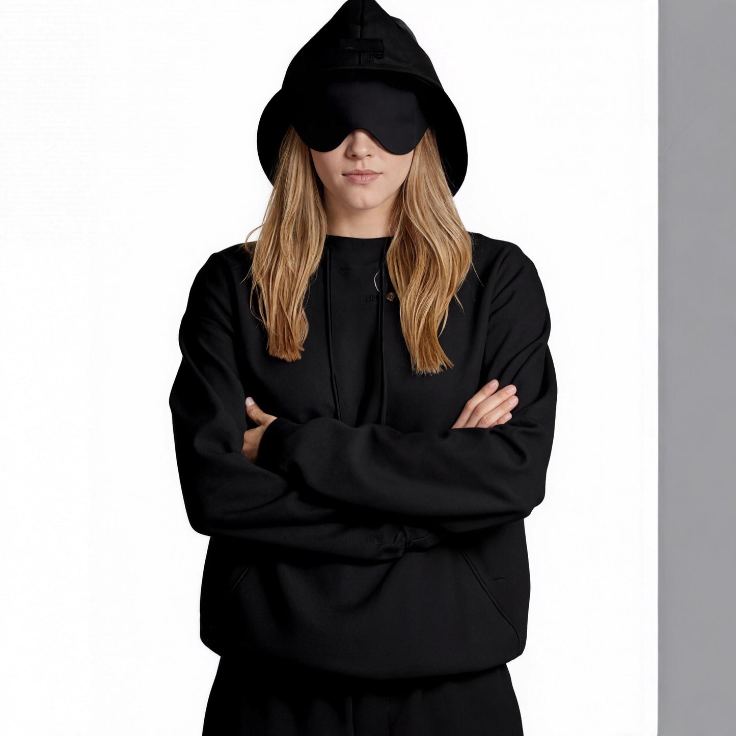 Women's Pocket Hoodie With Eye Mask Travel Sweaters
