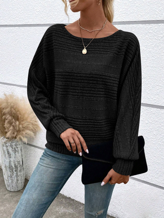 Women's Comfort Casual Solid Color Long Sleeve Round Neck Splicing Pullover Women's T-shirt