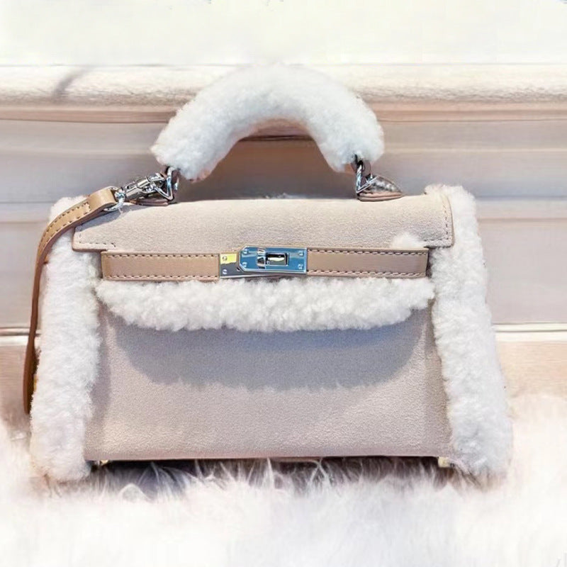 Attractive Women's Frosted Suede Plush Kelly Shoulder Bags