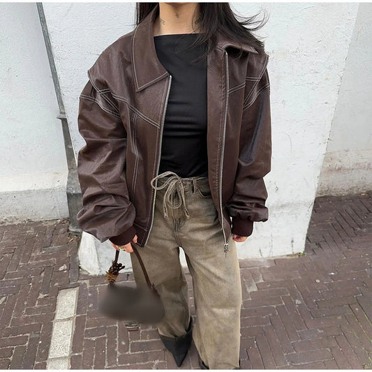 Women's Casual Zipper Fashion Loose Street Jackets