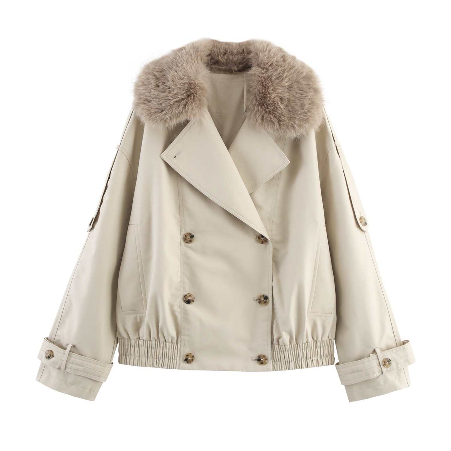 Fur Collar Double Breasted Trench Autumn Coats