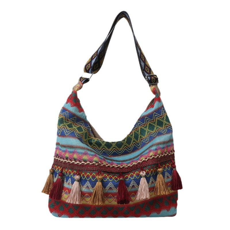 Women's Springtide Fashionable Simple Retro Ethnic Style Tote Bags