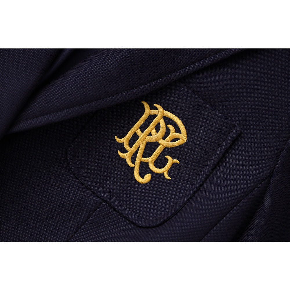 Blue Small High-grade Embroidered College Style Jackets